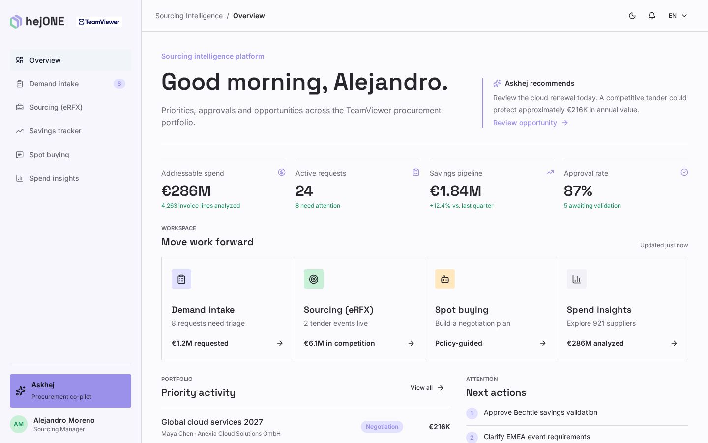 Sourcing Intelligence demo